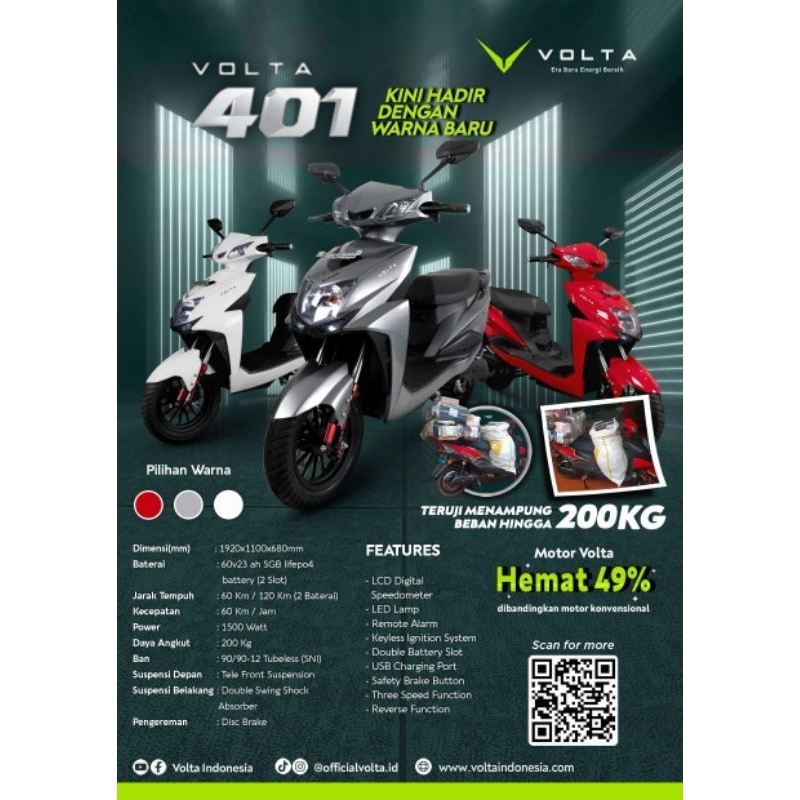 Motor listrik volta 401 otr 19jt bisa subsidi jadi 12jt an saja minat hubungi