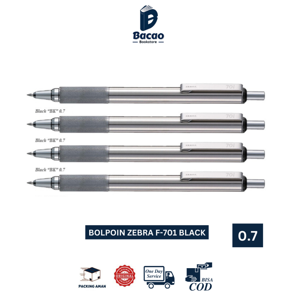 

Zebra F-701 Stainless pen 0,7 Bolpoin by Zebra Hitam