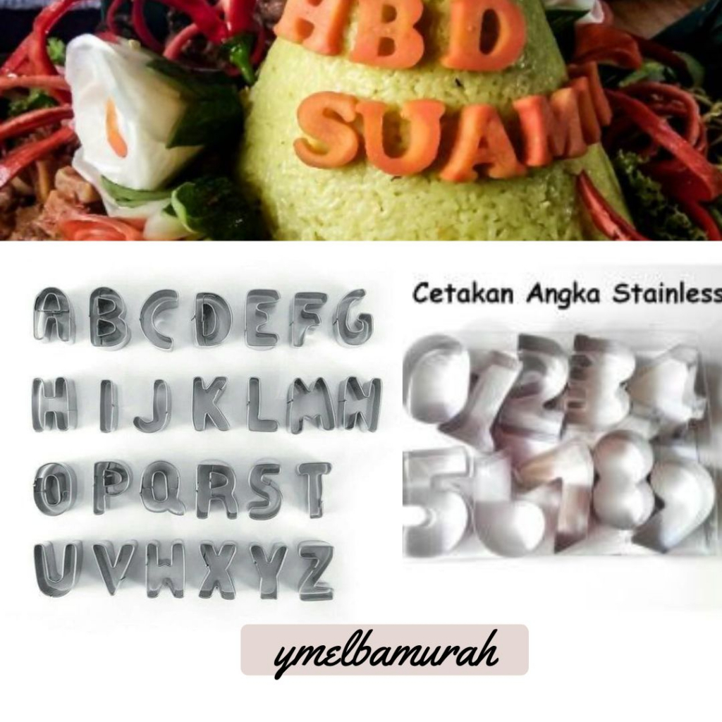 ✅ymelbamurah✨cetakan wortel cutter huruf angka stainless tumpeng garnish / ALAT CETAK PENGHIAS TUMPE