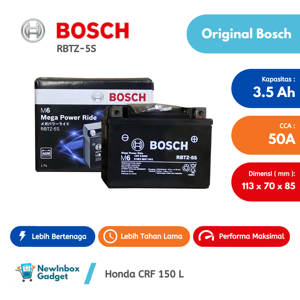 Aki Motor Honda CRF 150 L Bosch RBTZ-5S ORIGINAL