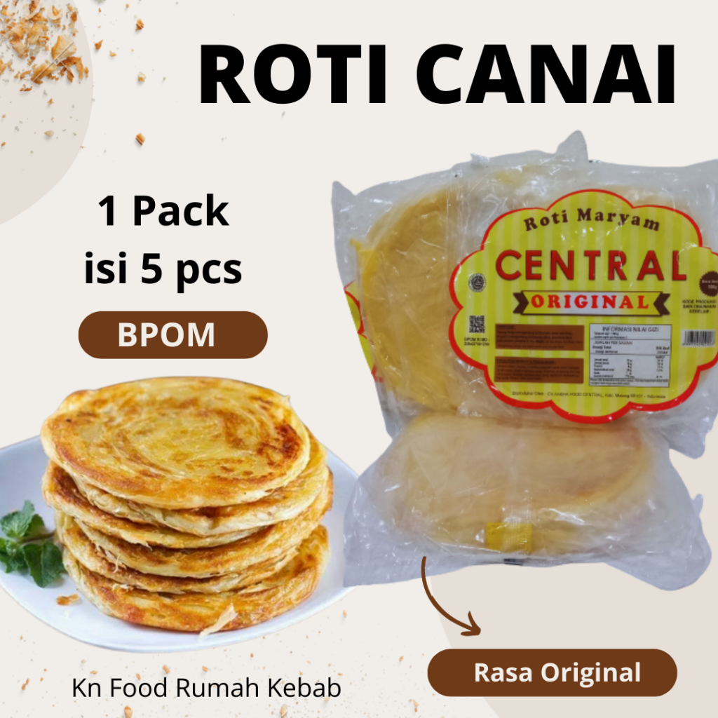 

Roti Maryam - Roti Cane Roti Canai - 1 Pack 5 pcs