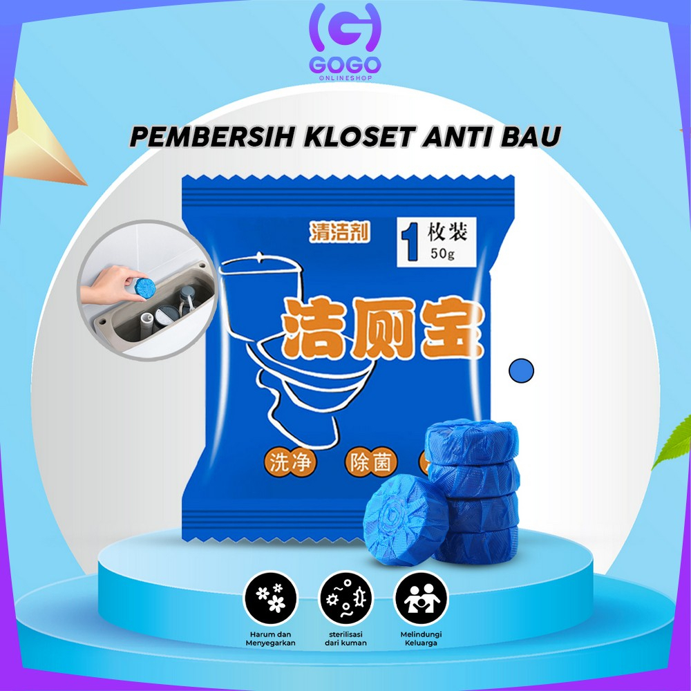 GOGO-C856 Tablet Biru Pembersih Toilet Penyegar Pewangi WC Penghilang Bau Anti Bau Toilet / Pembersih Kloset Toilet Cleaner Anti Kuman