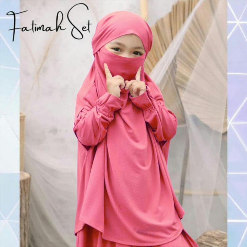 FenishaStore French Khimar FATIMAH SET Usia 4-5Tahun / Pakaian Muslim Anak Bisa Bayar Ditempat COD