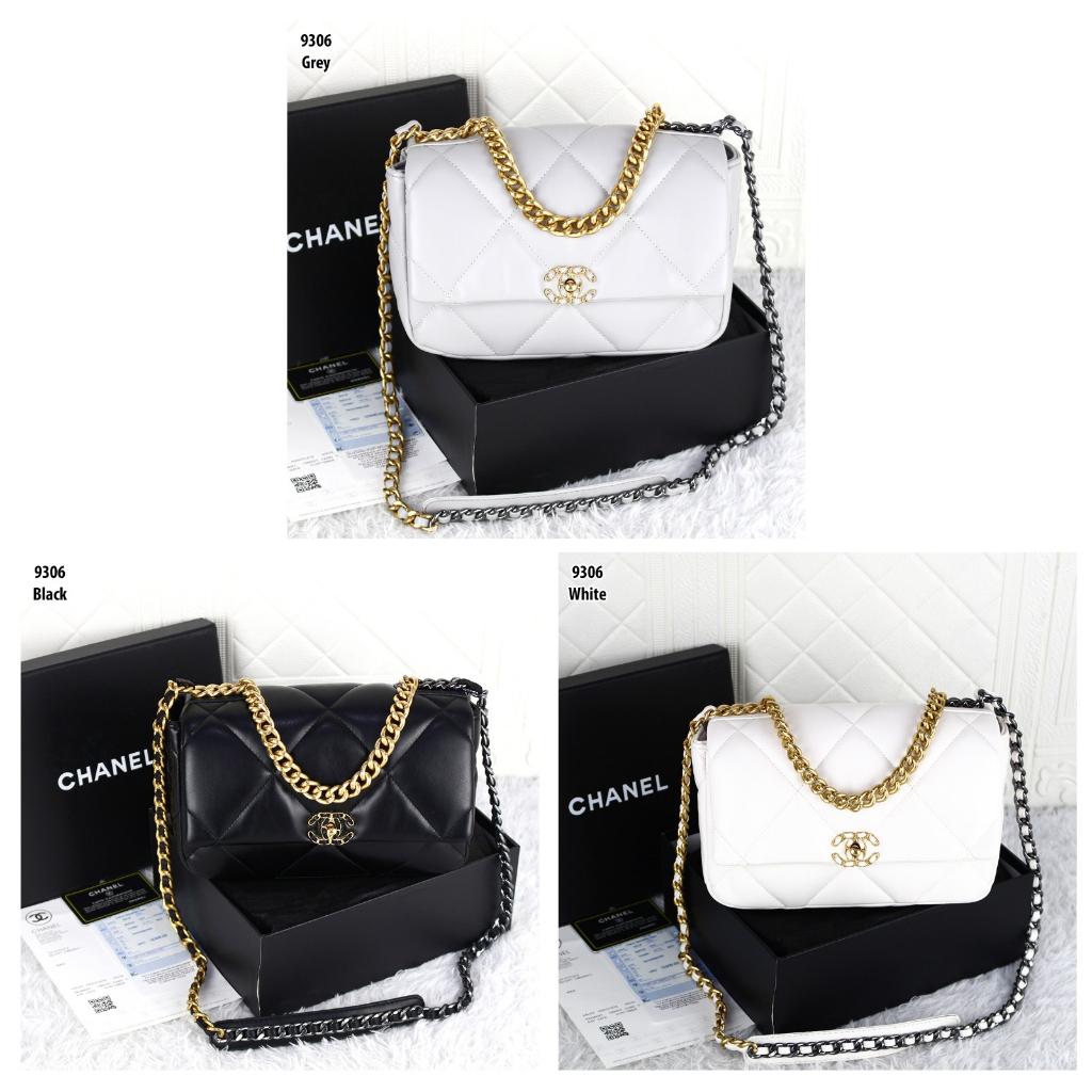 TAS CH 19 FLAP BAG TRIO OF CHAINS 9306 (FREE BOX)