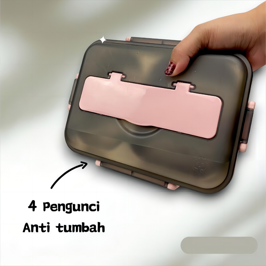 Kotak Makan Stainless Steel 304 - 2 SEKAT - 3 WARNA Tahan Suhu Tempat Makan Lunch Box Anti Karat