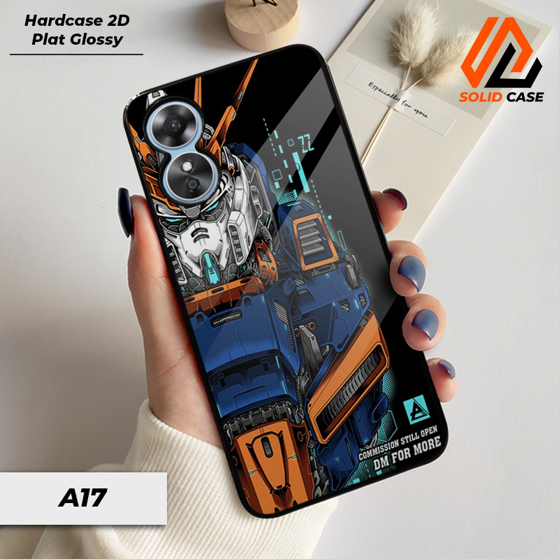 Case Oppo A17 Casing Oppo A17 Solid Case [ Robot ] Case Oppo Terbaru 2023 Hardcase Plat 2D Kaca Glos