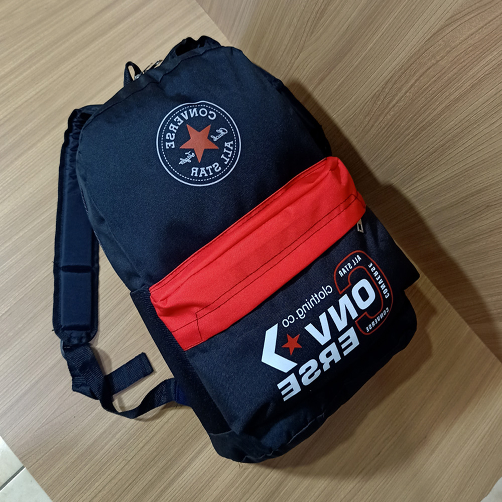 TAS RANSEL PRIA&amp;WANITA DISTRO CNV CLOTING.CO BLACK TAS SEKOLAH TAS HARIAN