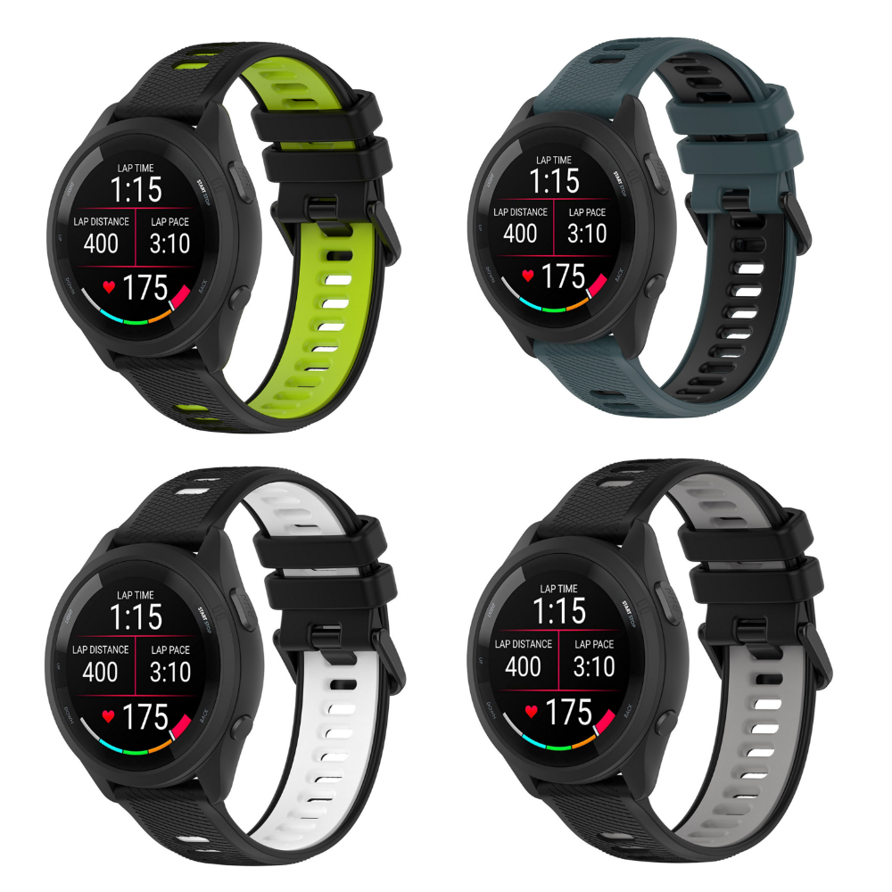 TTC Tali Jam 18mm Garmin Forerunner 265S 42mm - Silikon Two Tone Quick Release