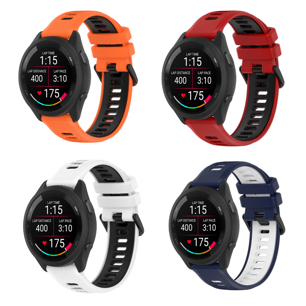 TTC Tali Jam 18mm Garmin Forerunner 265S 42mm - Silikon Two Tone Quick Release