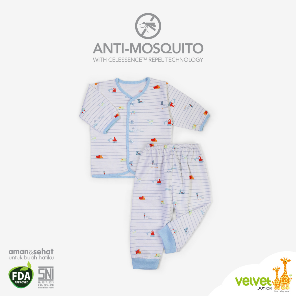 Velvet Junior Anti Mosquito Stelan Panjang Kancing Depan 1pc