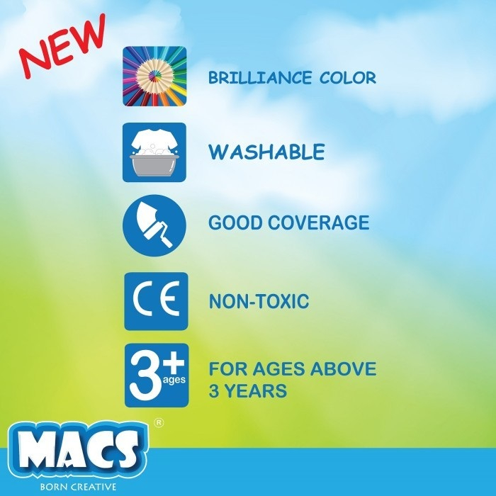 Cat air padat MACS water Color Cakes 36 Warna