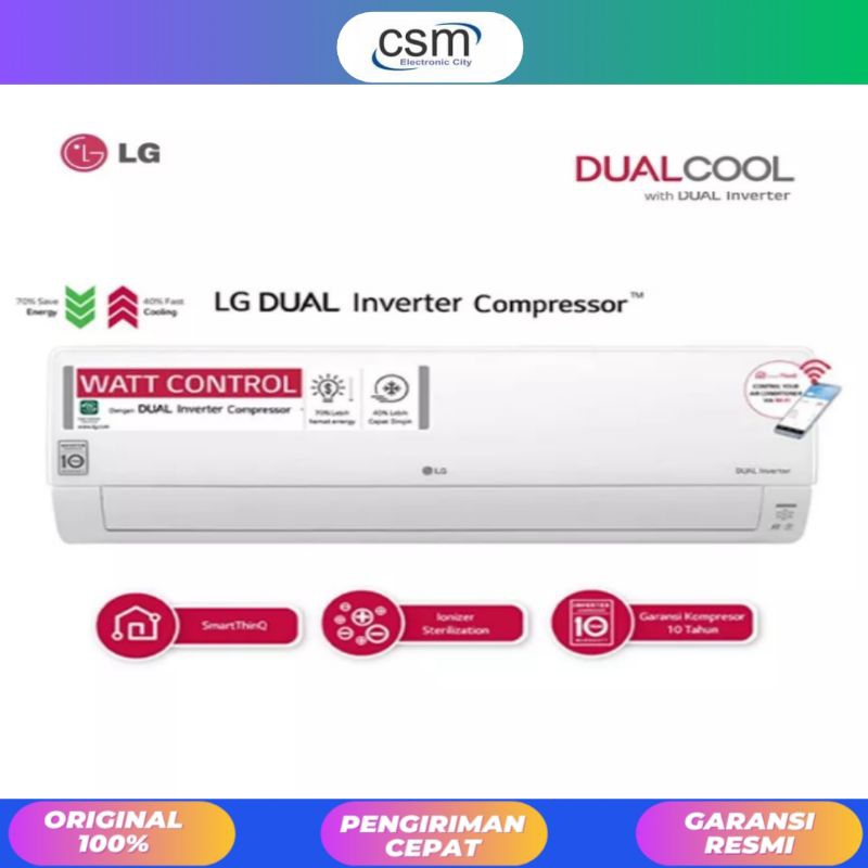 AC LG 2 PK T18EV5 2 PK R32 DUAL INVERTER [INDOOR+OUTDOOR UNIT ONLY] GARANSI RESMI