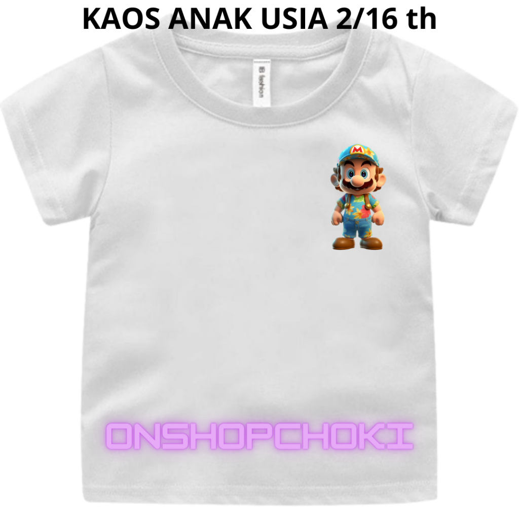 Kaos anak Laki Laki Unisex Gambar MAR usia 2-16 th Kaos Oblong anak pakaian anak-anak