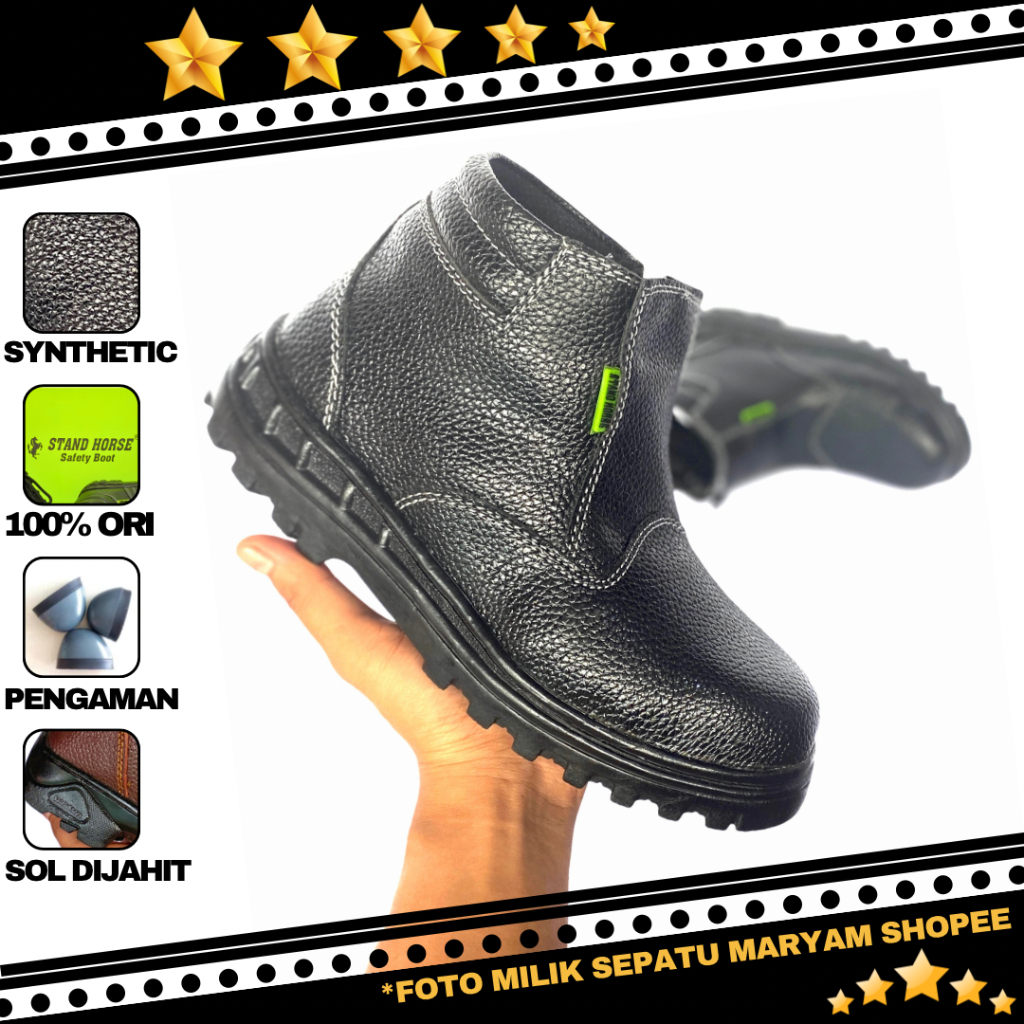 Sepatu Safety Zipper Pria Ujung Besi Sepatu Septi Resleting Murah Safety Boots Septy Sefty Bisa COD