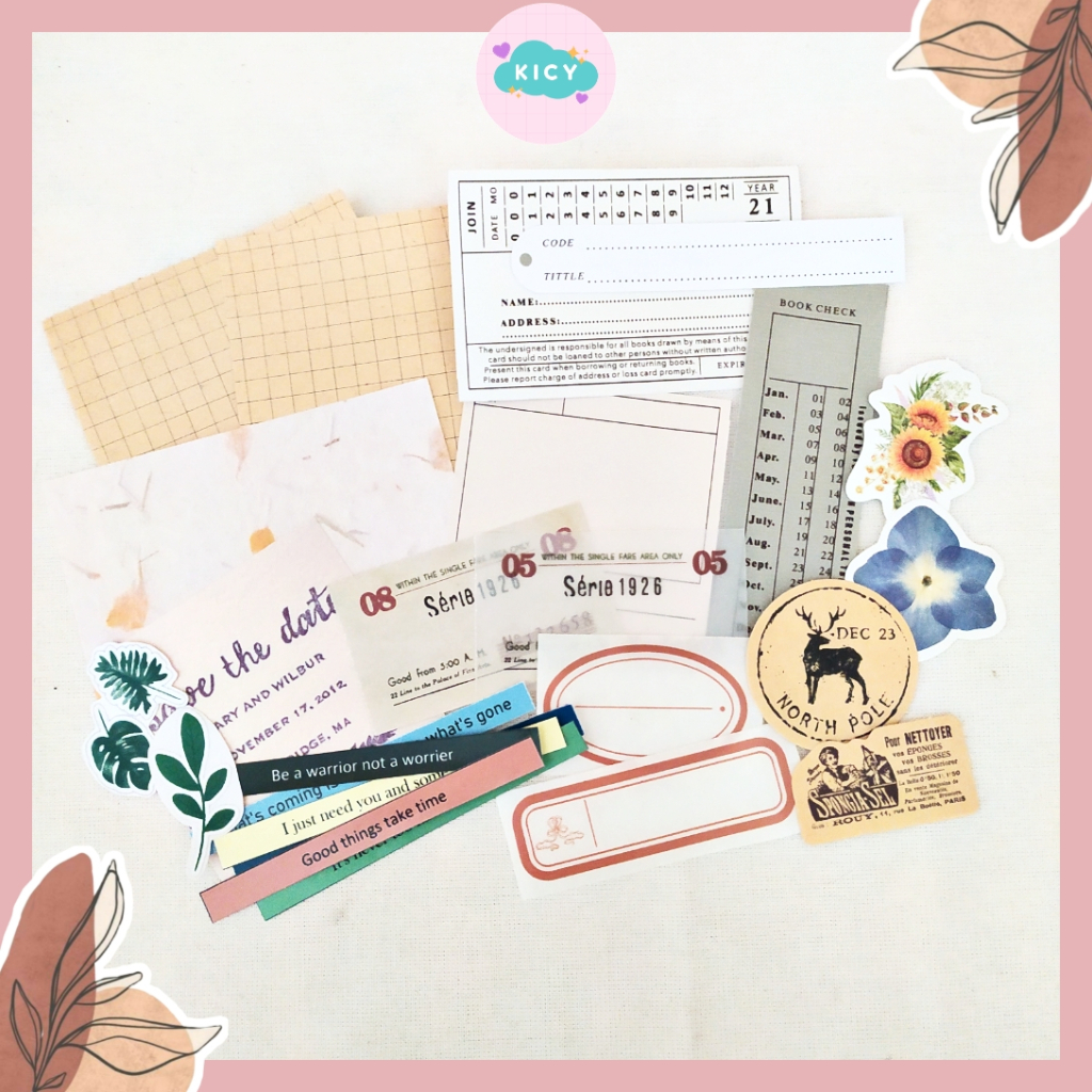 

[KICY] Journal Ephemera Journal Kit Vintage Journal Bundle Jurnal Bujo DIY Scrapbook Deco Retro Stiker