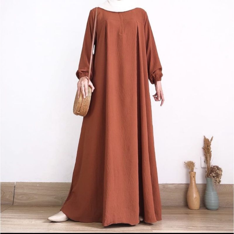 gamis Drees Glenca Maxy Crinkle Airflow Premium Busui Jumbo