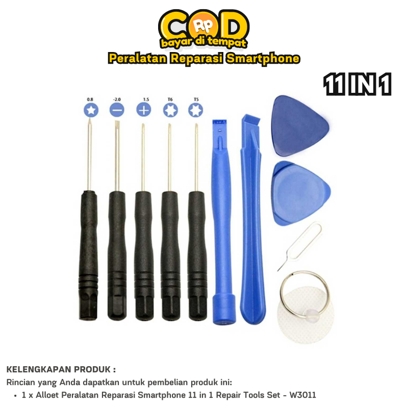 Paket Alat Perbaikan Smartphone Alloet 11 in 1 Repair Tools Set