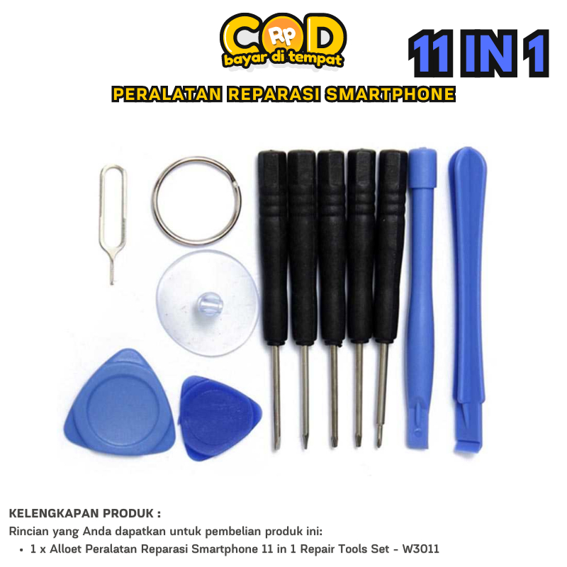 Paket Alat Perbaikan Smartphone Alloet 11 in 1 Repair Tools Set