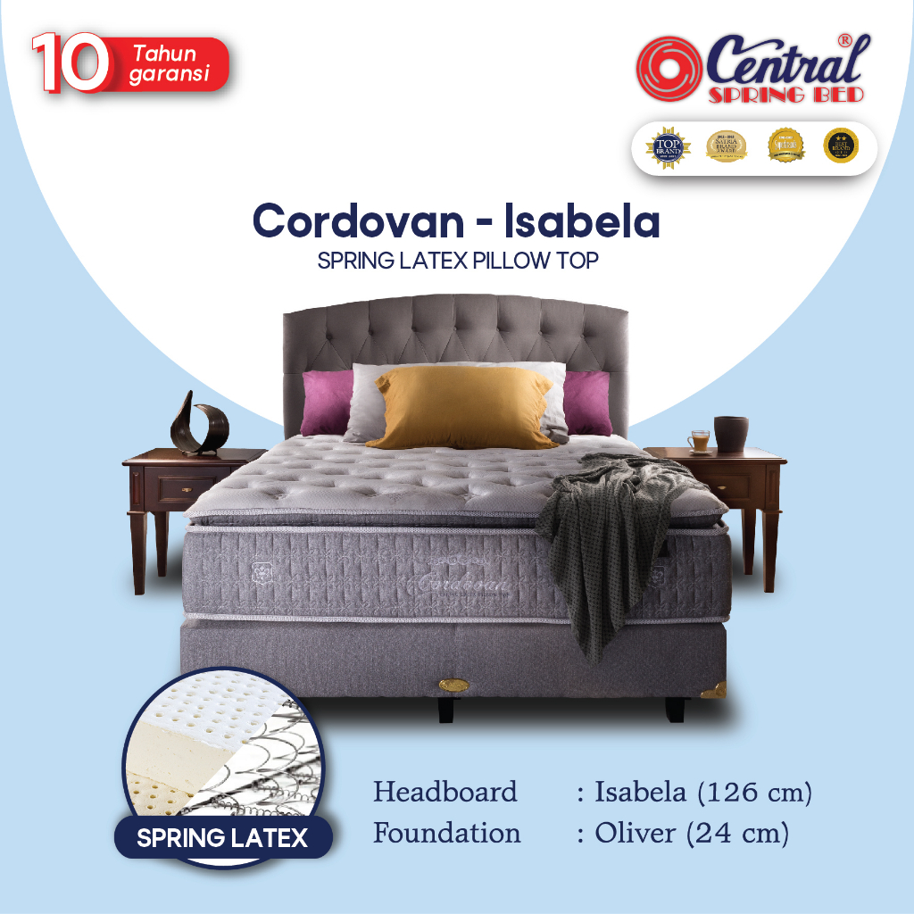 kasur Central springbed Aristocrate Cordovan Spring Latex Pillow Top