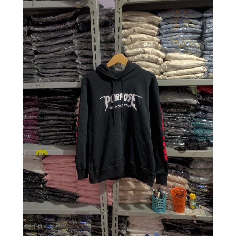 COD 7.7 Hoodie HnM Purpose World Tour Justin Bieber Black Sweater Pria Wanita Free Paperbag