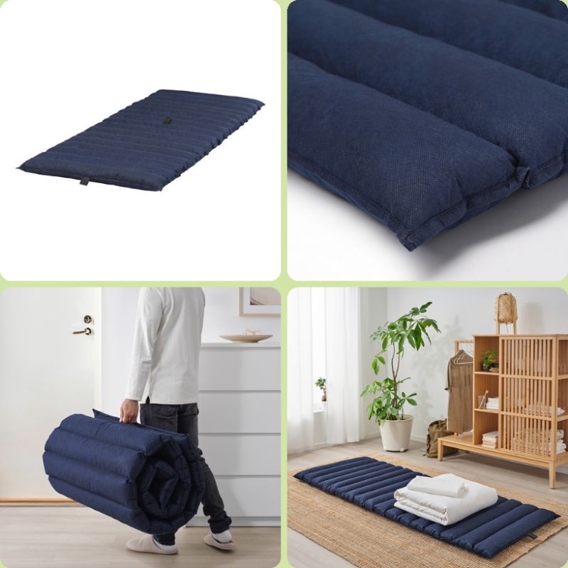 JESSHEIM Kasur futon kasur lipat gulung bergelombang matras camping 80 x 195 cm