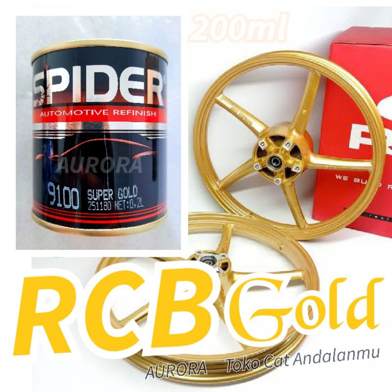 Cat RCB Gold Spider Super Gold Kuning Emas Metalik