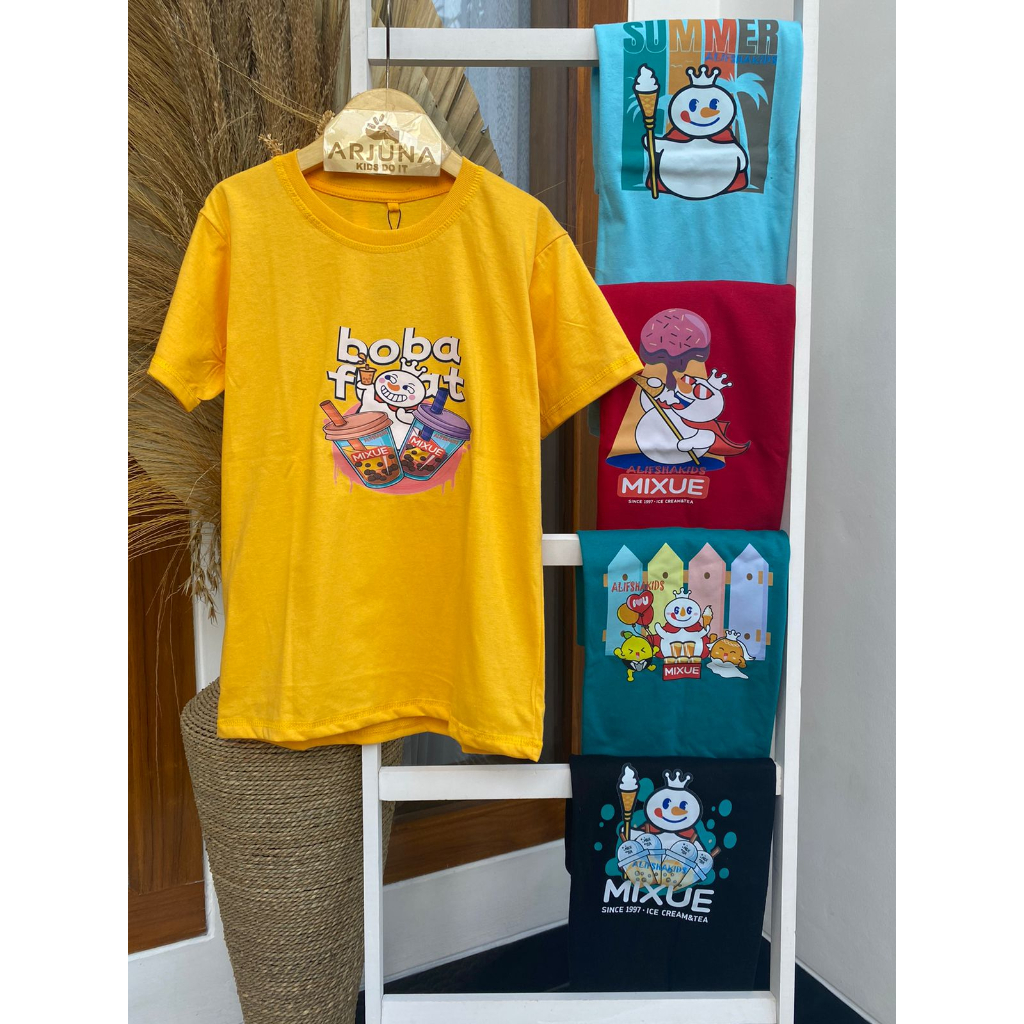 ARJUNA Anak MIXUE / Kaos anak premium Mixue / Kaos MIXUE / Kaos Distro Anak Usia 2-7 Tahun