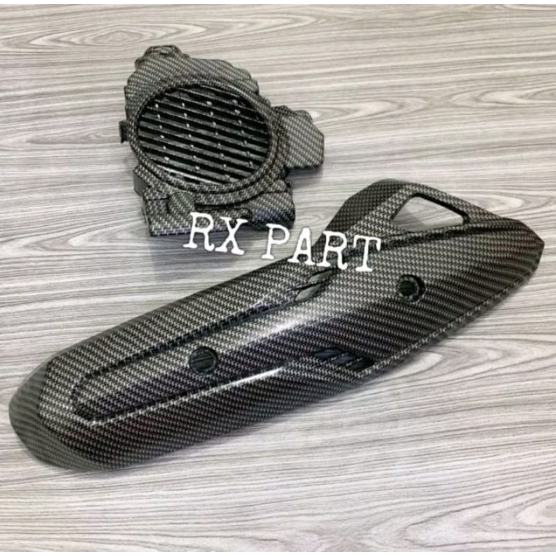 Tutup Knalpot Dan Radiator Vario 125 Techno Karbu Karbon Kualitas Terbaik