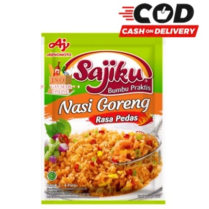 (JSO) AJINOMOTO SAJIKU NASI GORENG RASA AYAM 20gr / NASI GORENG RASA PEDAS / bumbu instan sajiku nasi goreng