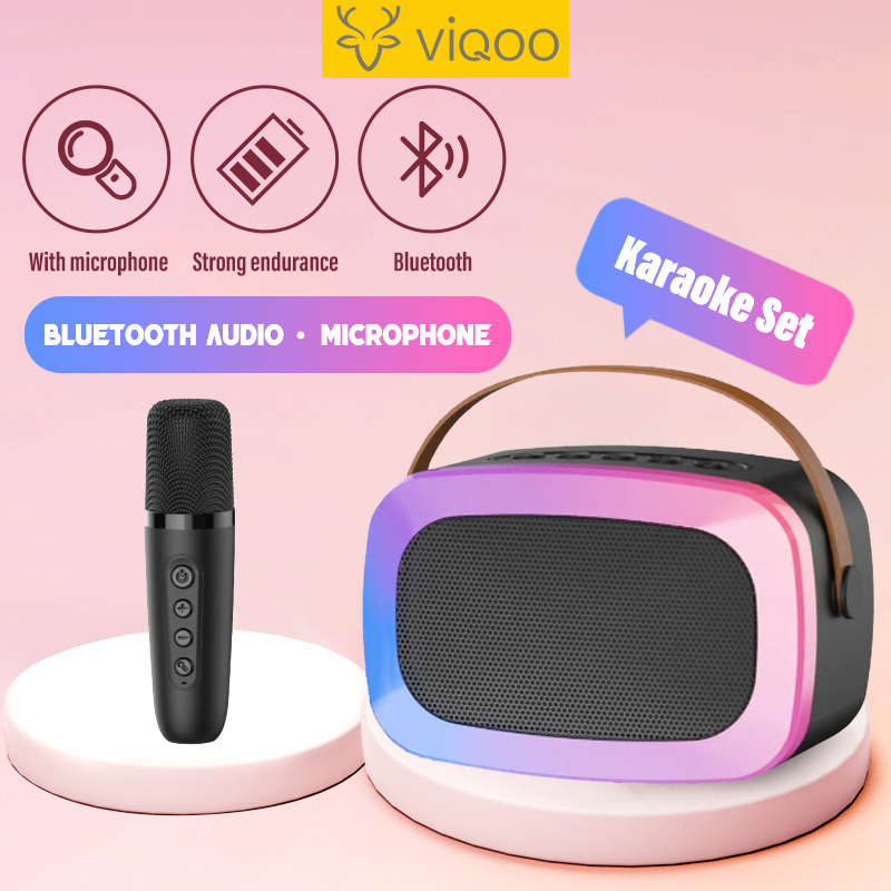 【COD】Viqoo Speaker Karaoke Bluetooth With Mini Speaker Portable Wireless Microphone - S32