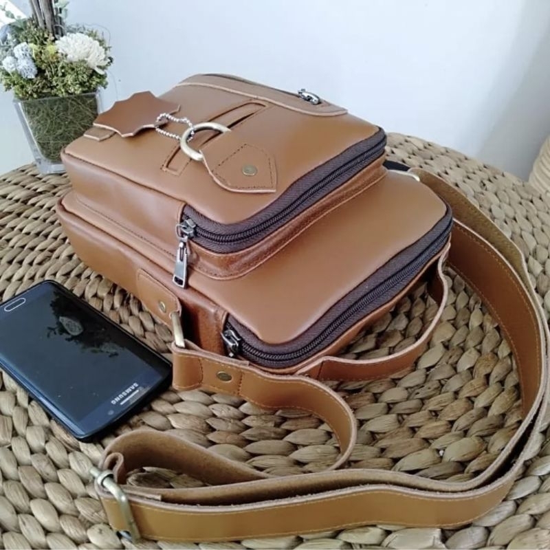Tas Kulit / Tas Selempang Pria 100% ORIGINAL Kulit Asli Garut
