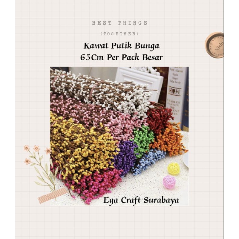Kawat Putik Bunga Panjang 65Cm Per Pack Besar