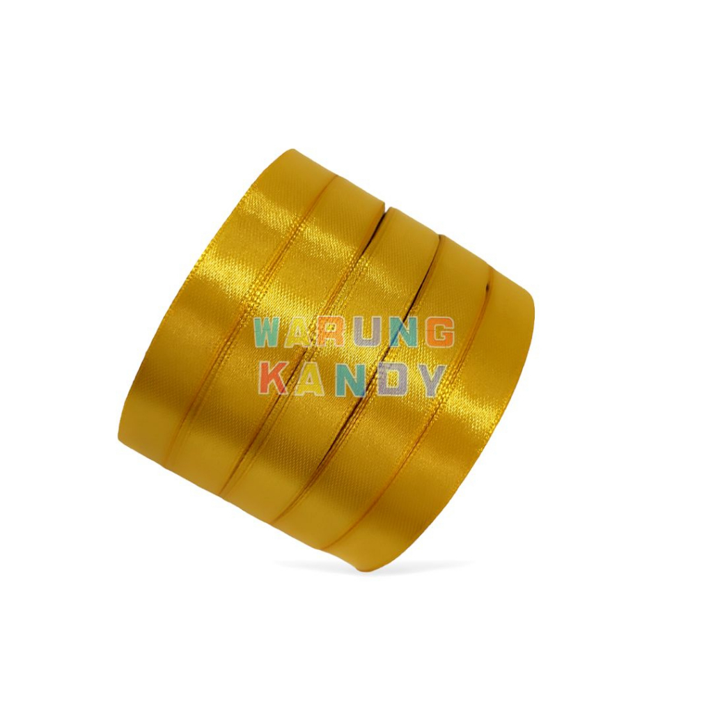 Pita Saten 1/2&quot; 25Yar Kuning Mas PAK