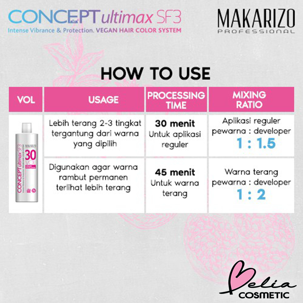 ❤ BELIA ❤ MAKARIZO Professional Concept Ultimax Cream Developer SF3 Volume Bottle 135 mL Series | 40 Vol | 30 Vol | 20 Vol | 10 Vol