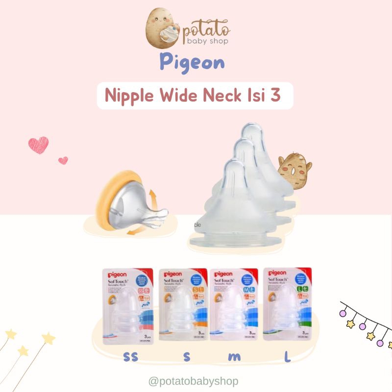 Pigeon - Wideneck Nipple Isi 3pcs