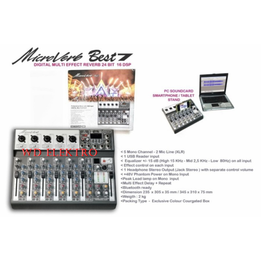 MIXER AUDIO MICROVERB BEST7 MICROVERB BEST 7 MODEL BARU