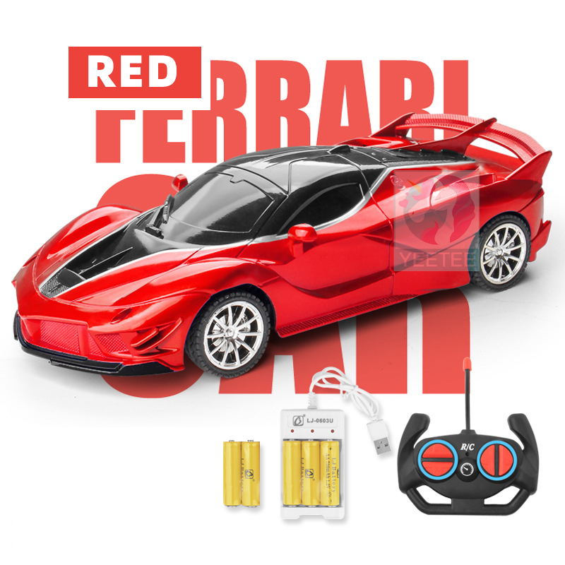 Dengan baterai✅USB RC Car LED Remote Control Sports Car I 1/18 Scale Electric Toy I Vehicle High Speed with Headlights for Kids Gifts