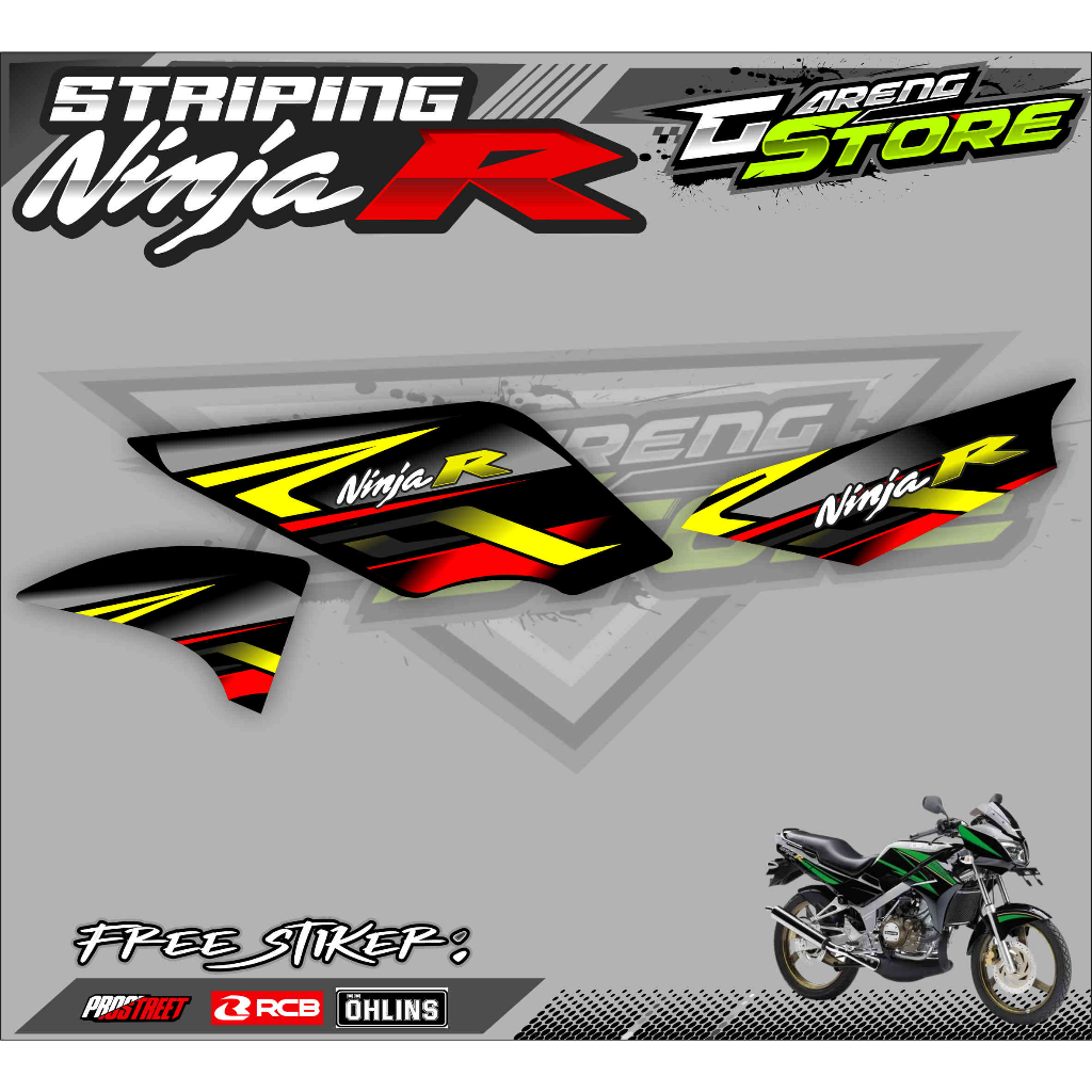 STRIPING VARIASI SEMIFULL KAWASAKI NINJA 150 R / STICKER LIST VARIASI NINJA 150 R