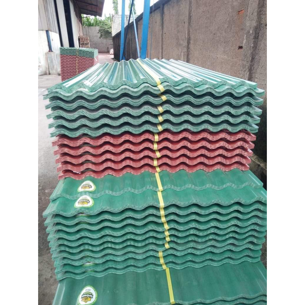 Atap go green gelombang biasa/ gelombang kecil panjang 180cm lebar 85cm