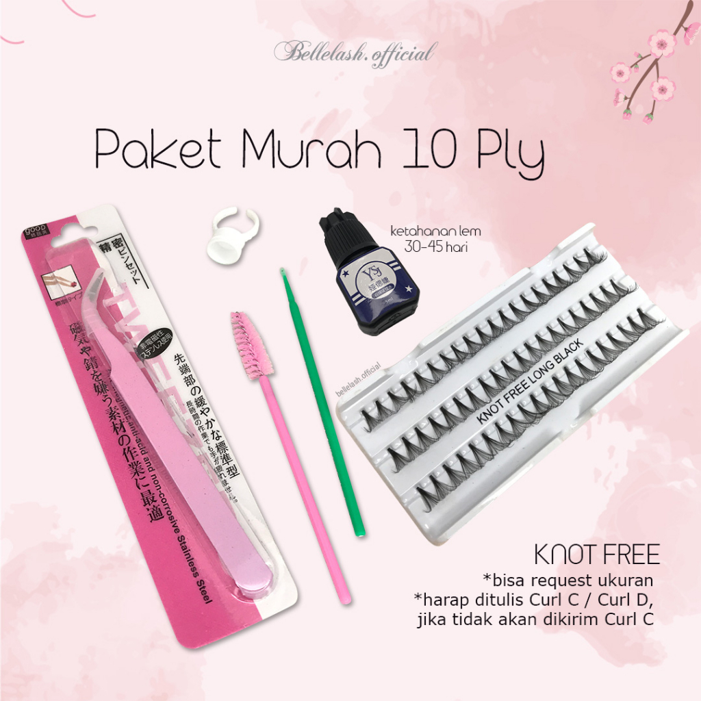 Paket Cantik Eyelash Extension Bulumata Tanam 10ply