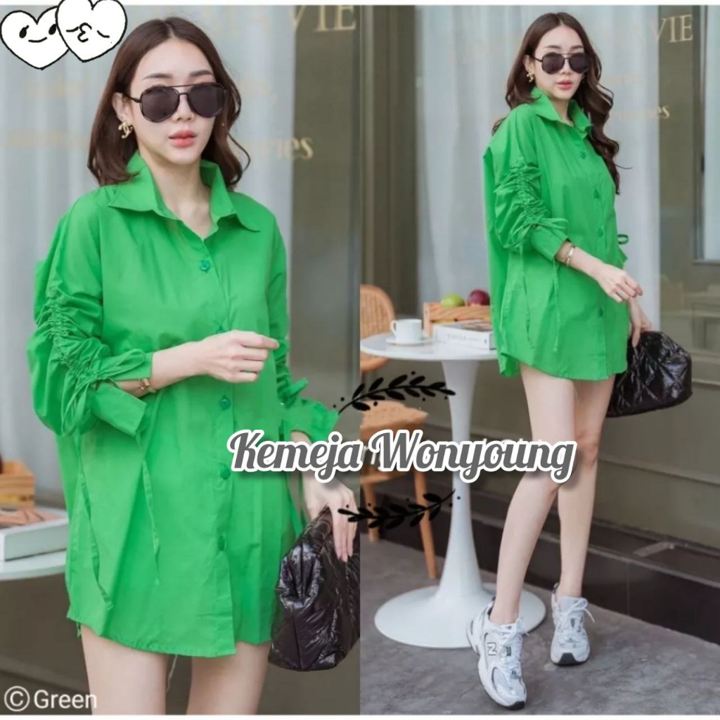 ME2331 Kemeja Lengan Panjang Wonyoung 2WARNA / TA / Kemeja Kantor / Kemeja Korea Style / Baju Atasan