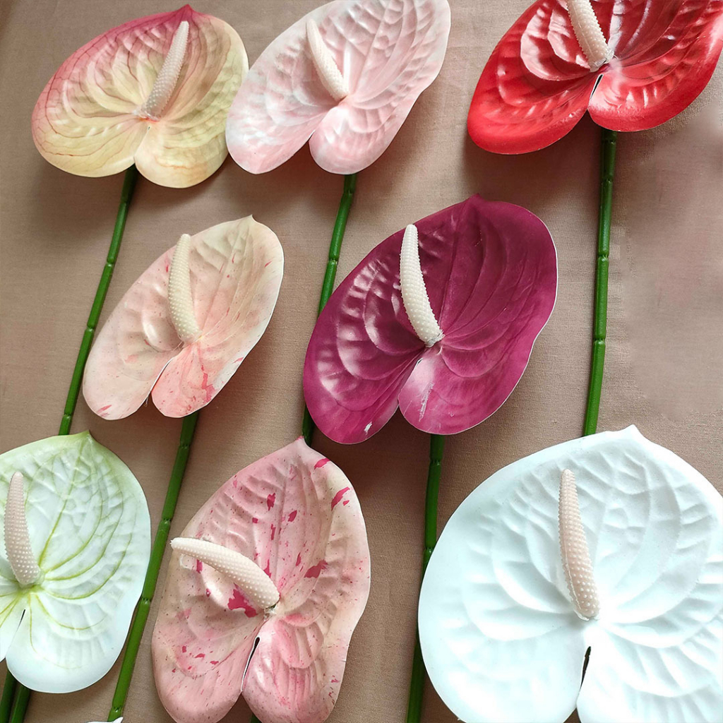 Artificial Anthurium Bunga Kuping Gajah Premium Dekorasi Wedding Bunga Plastik Buatan Palsu Hiasan Dekorasi Pernikahan Pelaminan