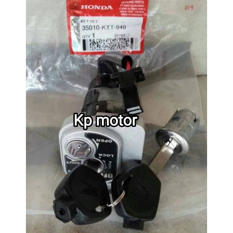 Kunci kontak key set scoopy karbu KYT ori AHM