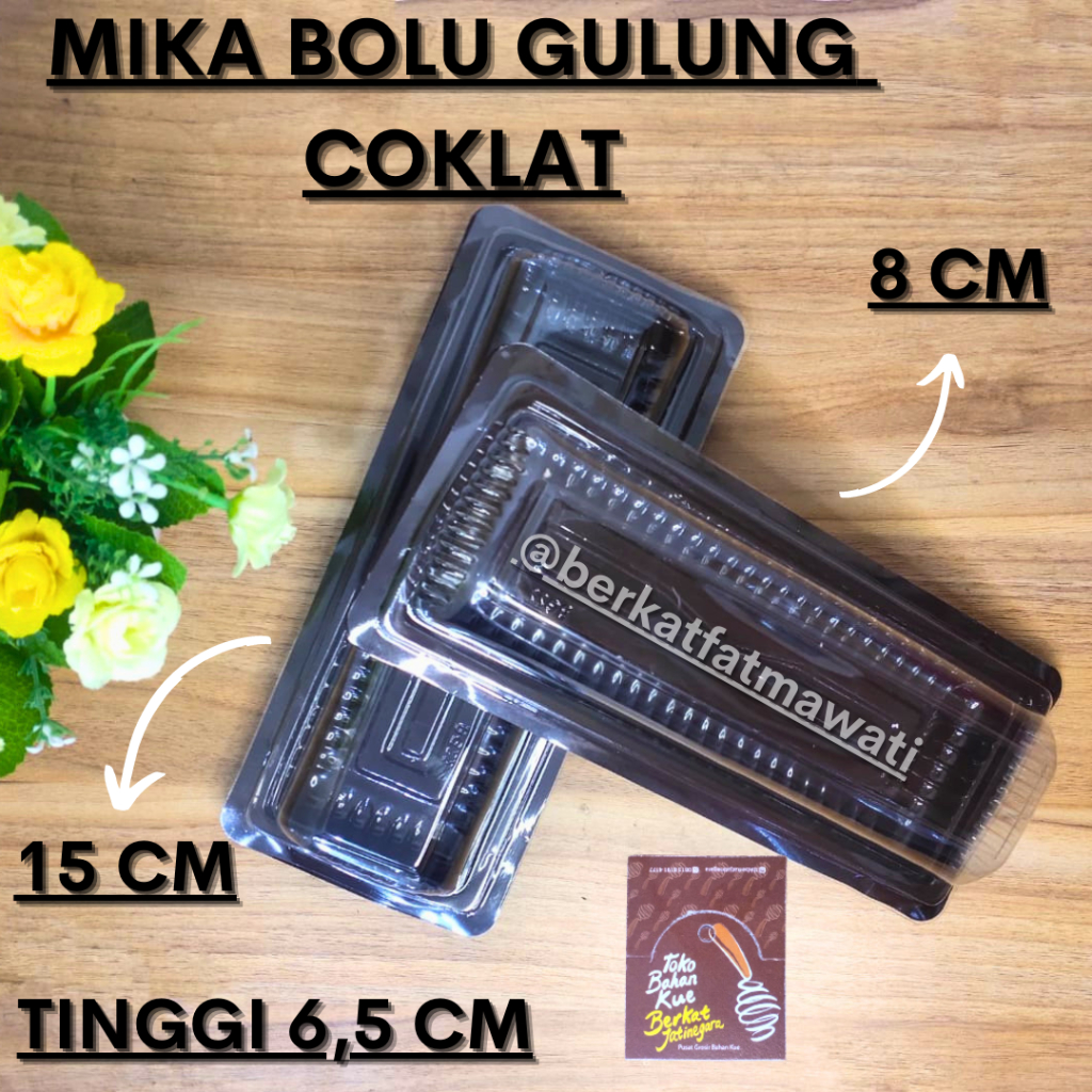 MIKA BOLU GULUNG PERSEGI COKLAT / MIKA KUE BOLU GULUNG / 10 PCS