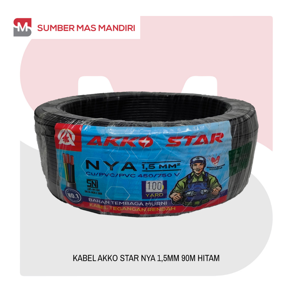 KABEL TUNGGAL AKKO STAR NYA 1.5MM 100 YARD SNI TEMBAGA