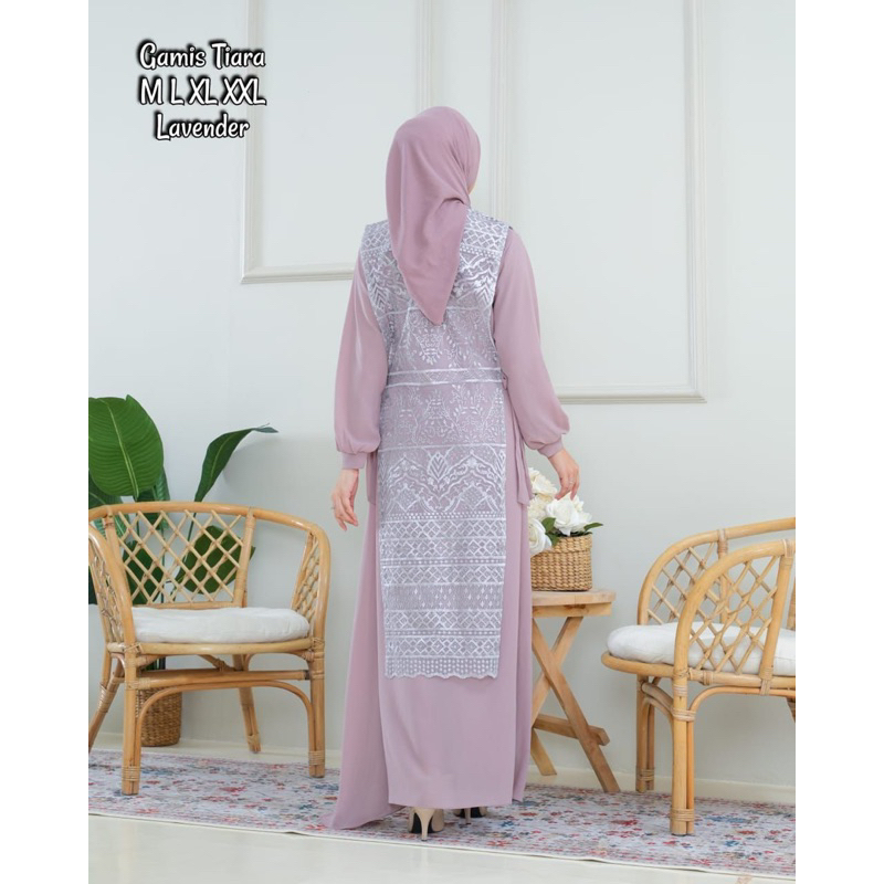 Permata Olshop / Gamis Kebaya Tiara / Gamis Modern / Gamis Pesta Mewah / Gamis Rompi Outer