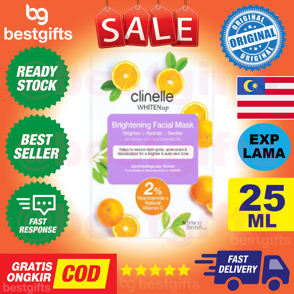 CLINELLE WHITENUP WHITENING FACIAL MASK MASKER WAJAH MELEMBABKAN DAN MENCERAHKAN 25 ML