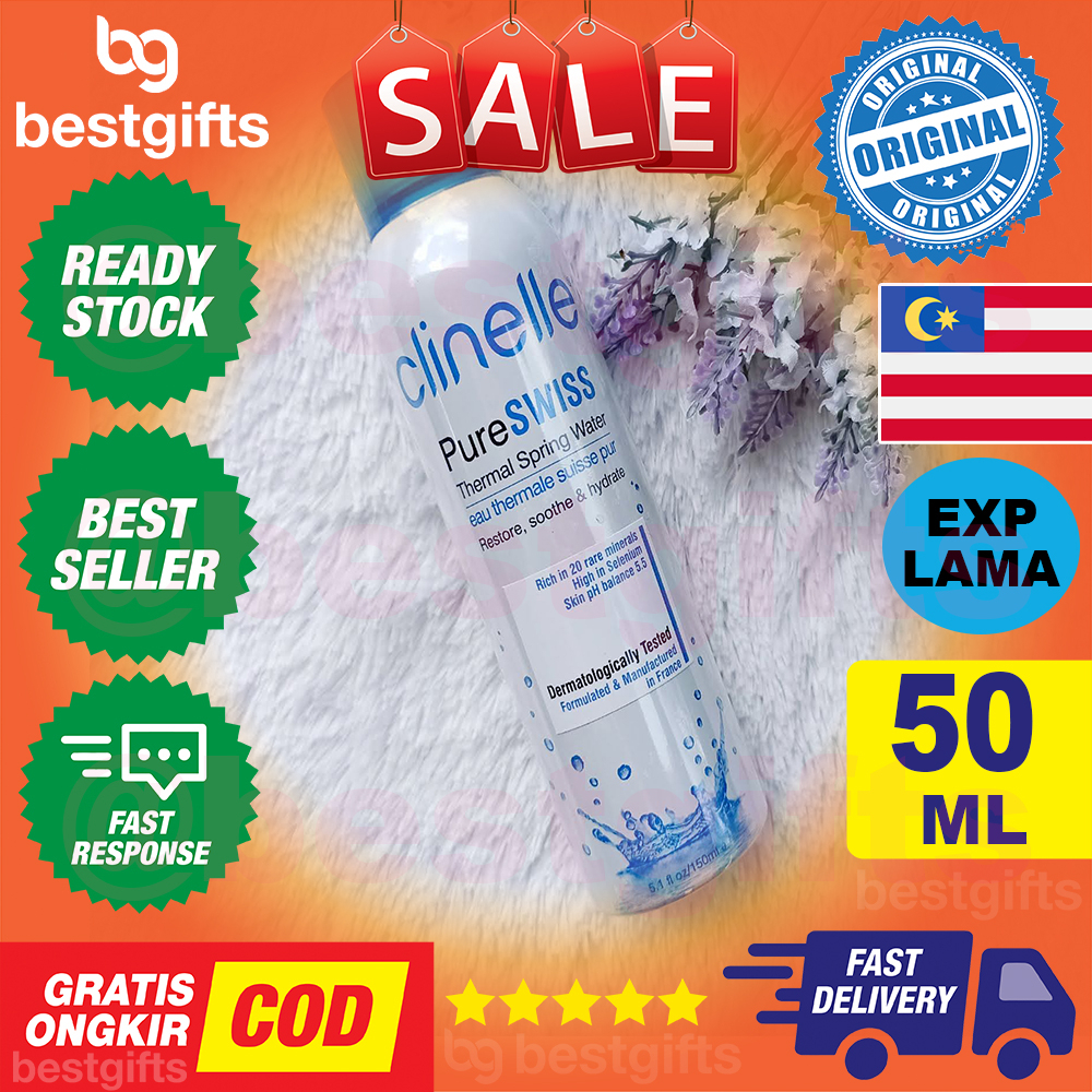 CLINELLE PURESWISSE THERMAL SPRING WATER FACE MIST UNTUK SEMUA JENIS 50 ML