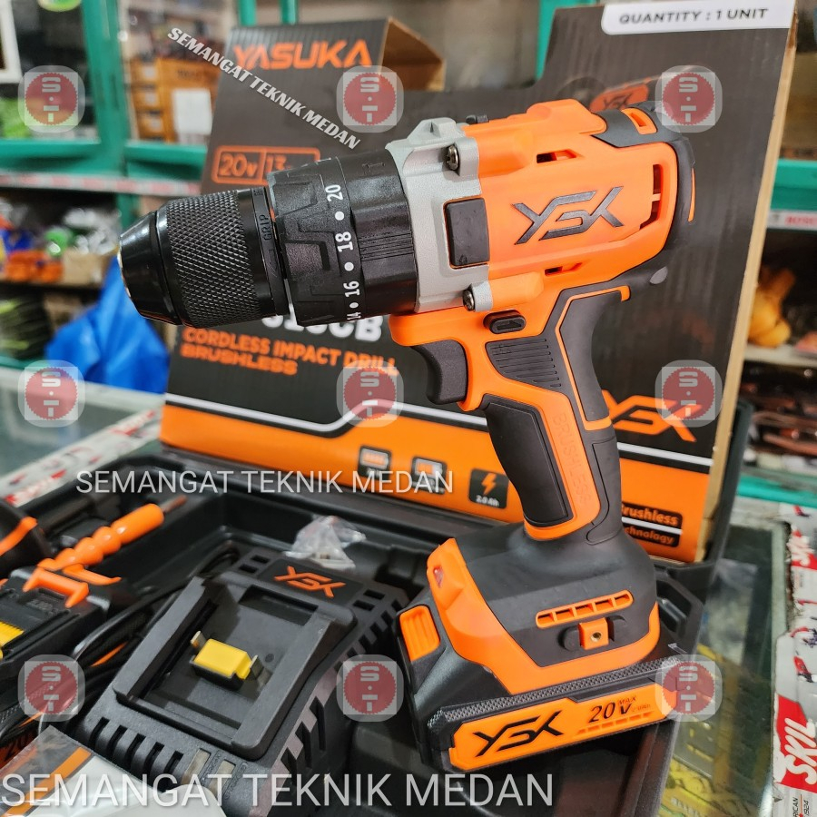 YID318CB CORDLESS BOR IMPACT BATERAI BRUSHLESS 13mm YASUKA YID 318 CB