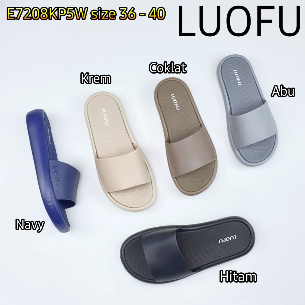 LUOFU ORIGINAL sandal karet empuk murah wanita selop sendal cewek import E7208KP5W